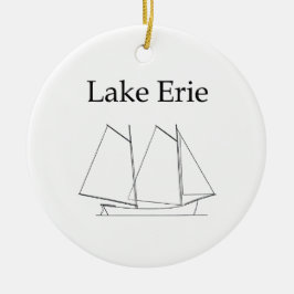 Lake Erie Sailboat Keramik Ornament