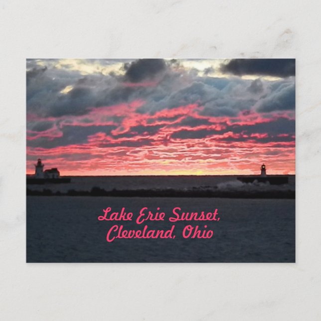 Lake Erie Sunset (Cleveland) Postcard Postkarte (Vorderseite)