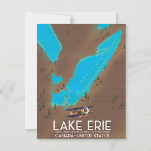 Lake Erie, USA See Karte Reiseplakat