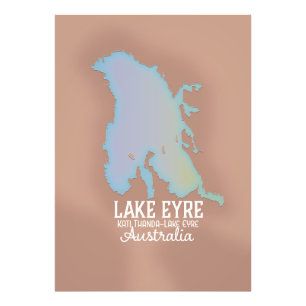 Lake Eyre Australien Kartenposter Fotodruck