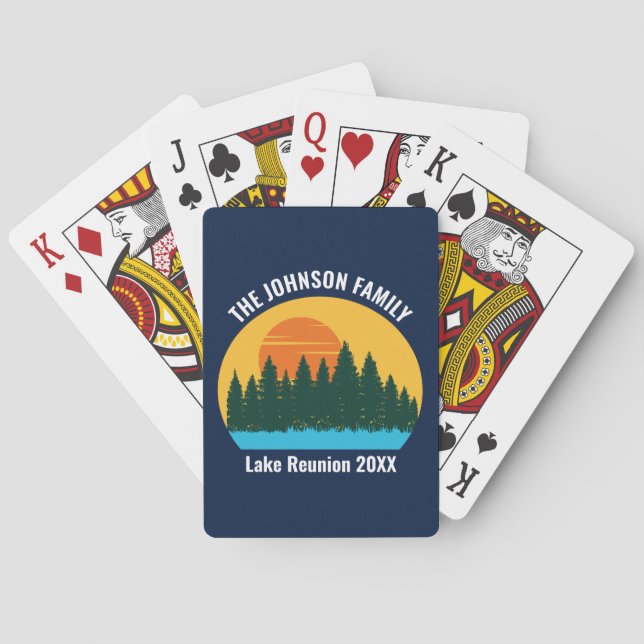 Lake Family Wiedersehen Cool Sunset Personalisiert Spielkarten (Rückseite)