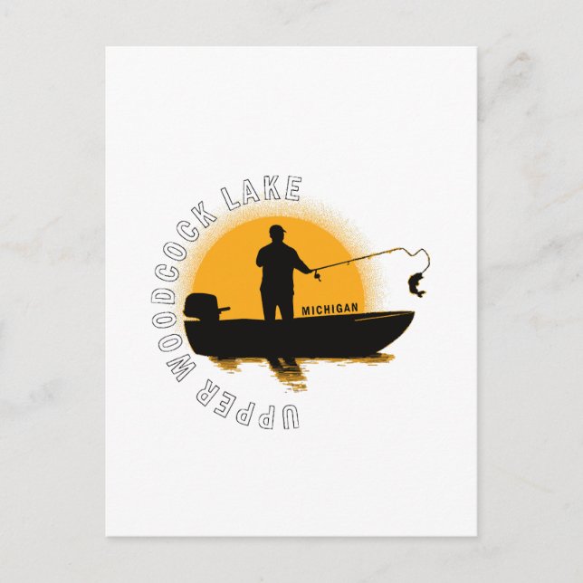 Lake Fishing Michigan Postkarte (Vorderseite)