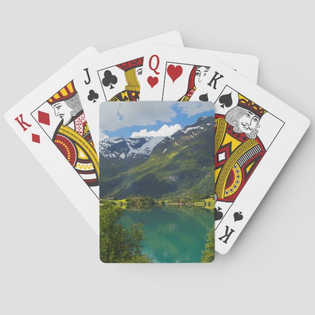 Lake Floen landschaftlich, Norwegen Spielkarten (Rückseite)