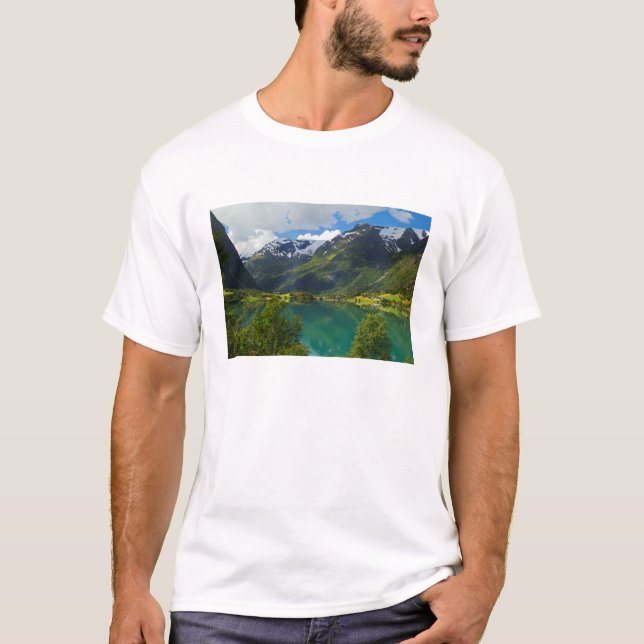 Lake Floen landschaftlich, Norwegen T-Shirt (Vorderseite)