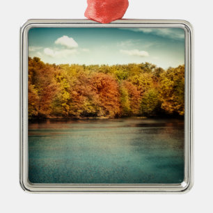 Lake Forest Trees Water Monogramm Anfangsbuchstabe Ornament Aus Metall