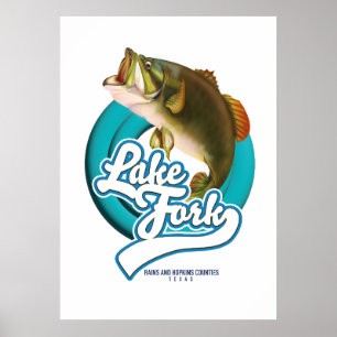 Lake Fork Texas Fishing-Logo. Poster