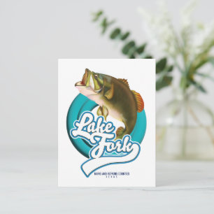 Lake Fork Texas Fishing-Logo. Postkarte