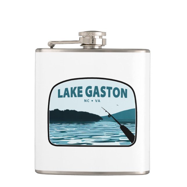 Lake Gaston North Carolina Virginia Angelrute Flachmann (Vorderseite)