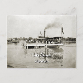 Lake Geneva Wisconsin Steamboat Steamer 1890er Postkarte