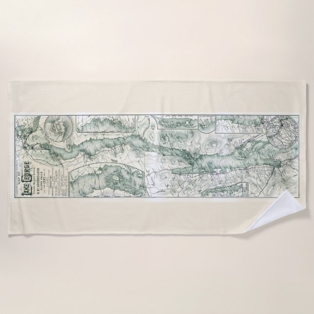 Lake George Beach Towel – Stoddard Map Edition Strandtuch (Vorderseite)