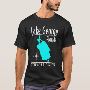 Lake George Florida Karte Koordinaten T-Shirt