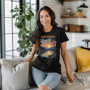 Lake George Mountain Sonnenuntergang Reise T-Shirt