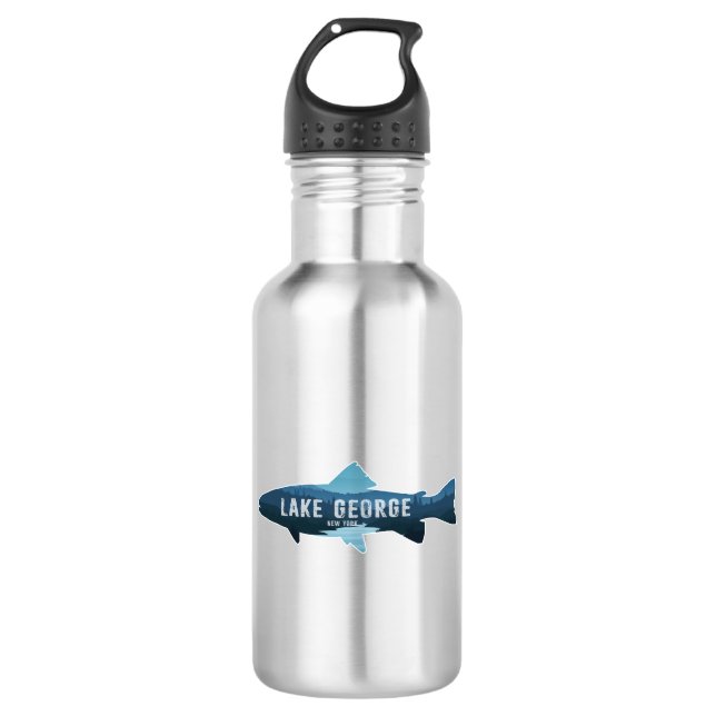 Lake George New York Fish Edelstahlflasche (Vorderseite)