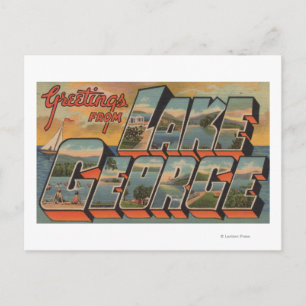 Lake George, New York - Große Briefszenen Postkarte