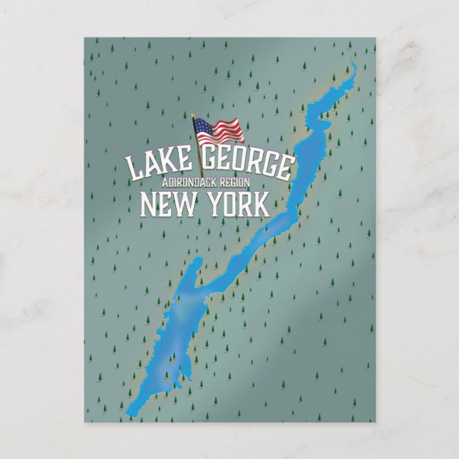 Lake George New York Karte (Vorderseite)
