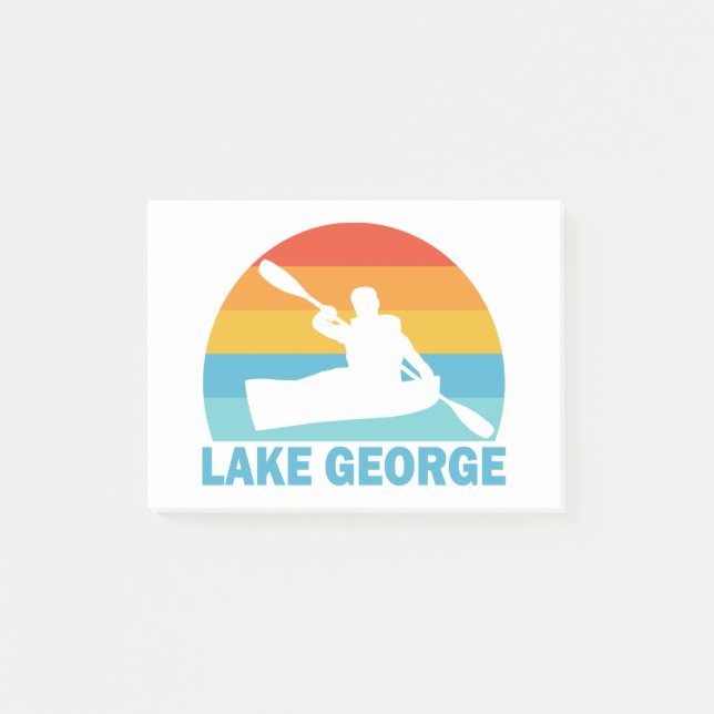 Lake George New York Kayak Post-it Klebezettel (Vorderseite)