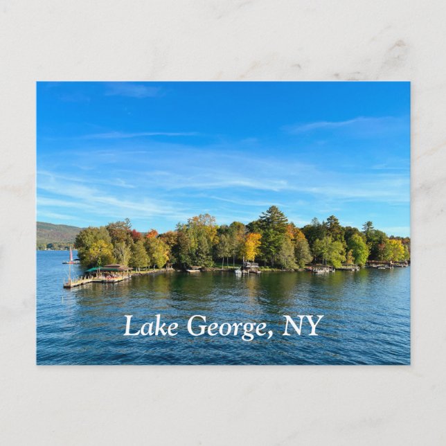 Lake George New York Postkarte (Vorderseite)