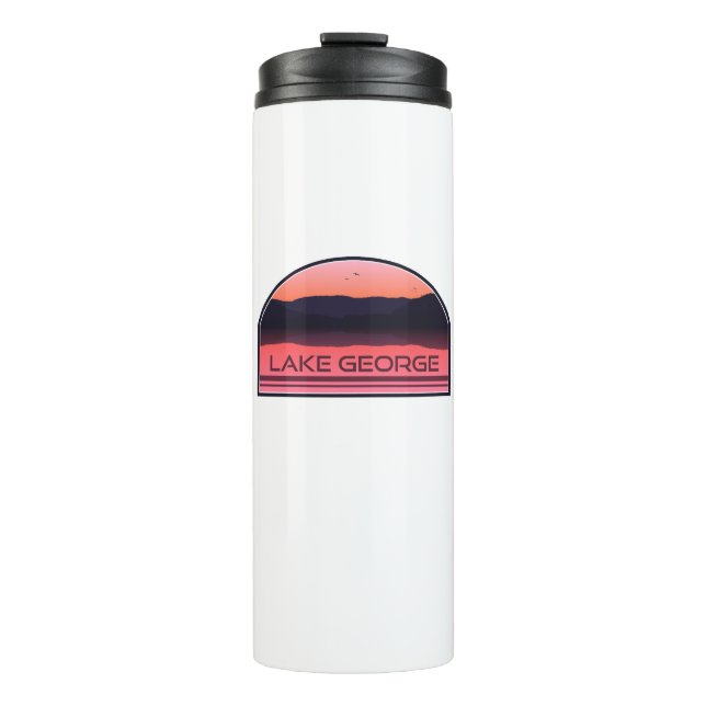Lake George New York Red Sunrise Thermosbecher (Vorderseite)