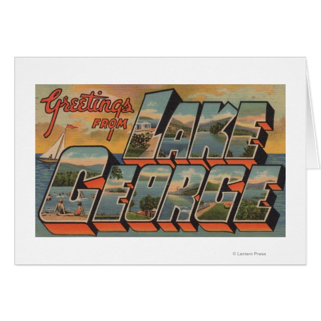 Lake George, New York - Scènes à grandes lettres (Devant horizontal)