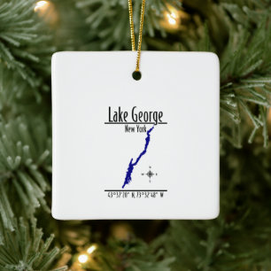 Lake George New York Uferkarte Quadrat Keramikornament