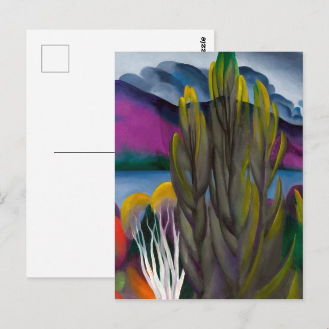 Lake George White Birch | Georgia O'keeffe | Postkarte (Vorne/Hinten)