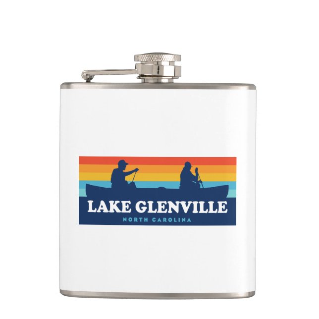 Lake Glenville North Carolina Canoe Flachmann (Vorderseite)