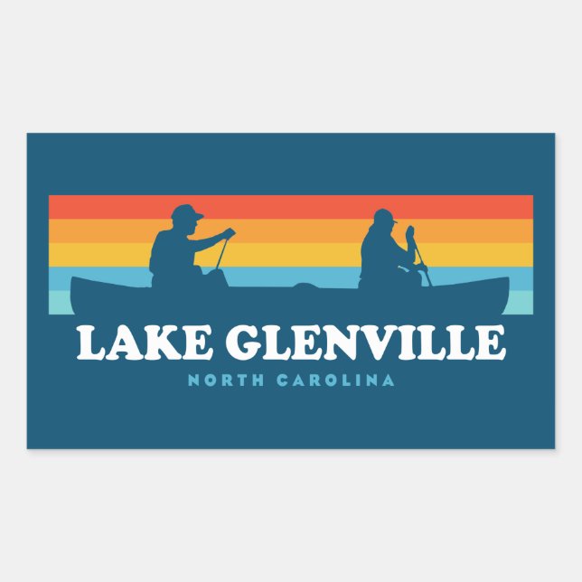 Lake Glenville North Carolina Canoe Rechteckiger Aufkleber (Vorderseite)