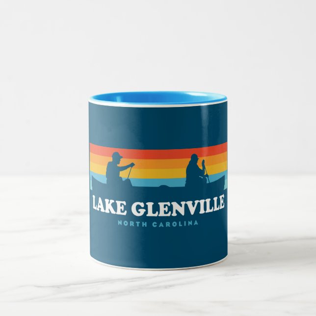 Lake Glenville North Carolina Canoe Zweifarbige Tasse (Mittel)