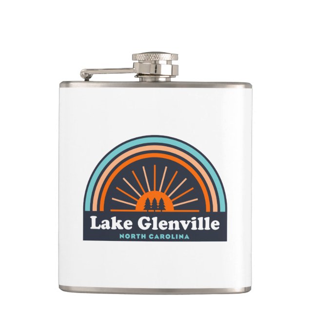 Lake Glenville North Carolina Rainbow Flachmann (Vorderseite)
