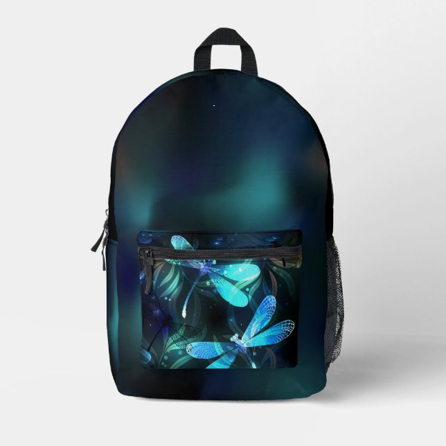 Lake Glows Dragonflies Bedruckter Rucksack (Vorderseite)