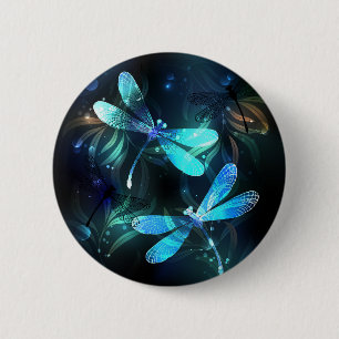 Lake Glows Dragonflies Button