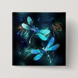 Lake Glows Dragonflies Button