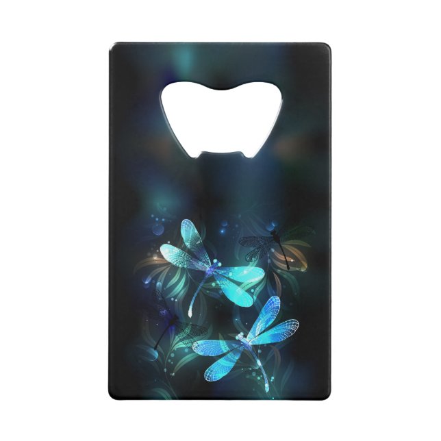 Lake Glows Dragonflies Geldbeutel Flaschenöffner (Vorderseite)