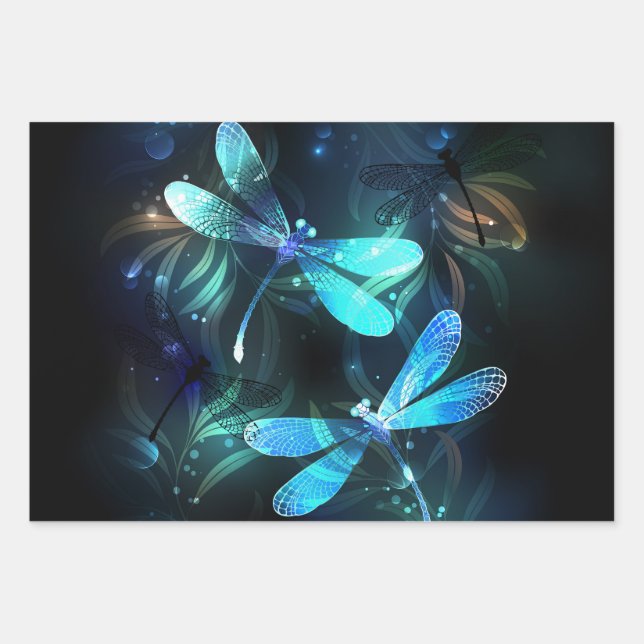 Lake Glows Dragonflies Geschenkpapier Set (Vorderseite)