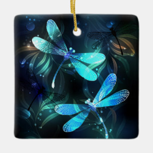 Lake Glows Dragonflies Keramikornament