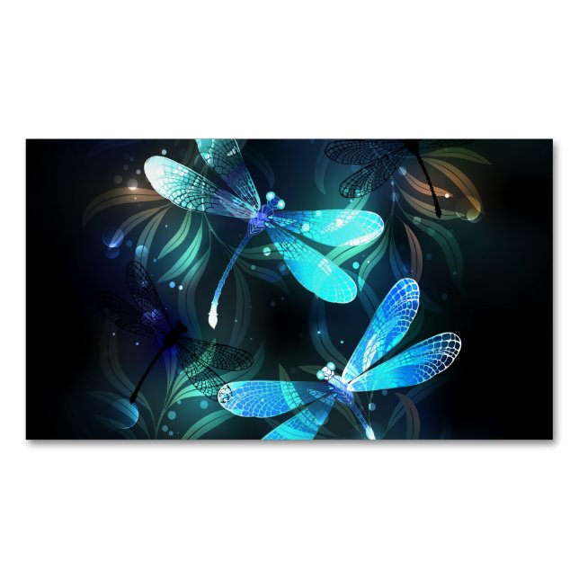 Lake Glows Dragonflies Magnetische Visitenkarte (Vorderseite)