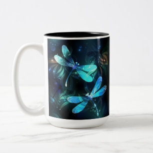 Lake Glows Dragonflies Zweifarbige Tasse
