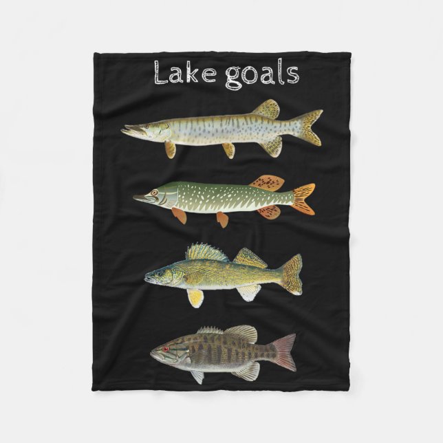 Lake Goals Fishing Musky Pike Walleye Small Mouth  Fleecedecke (Vorderseite)