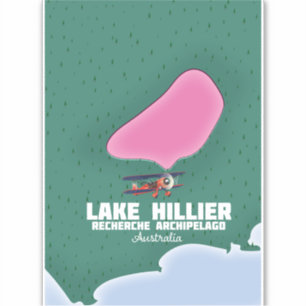Lake Hillier Australian Map. Aufkleber