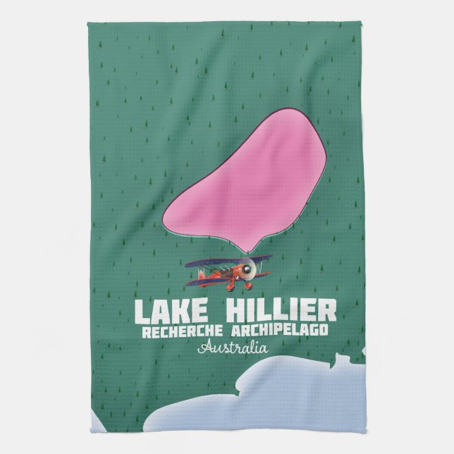 Lake Hillier Australian Map. Geschirrtuch (Vertikal)