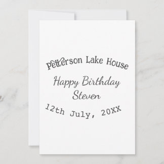 Lake house beach happy birthday add name date year einladung