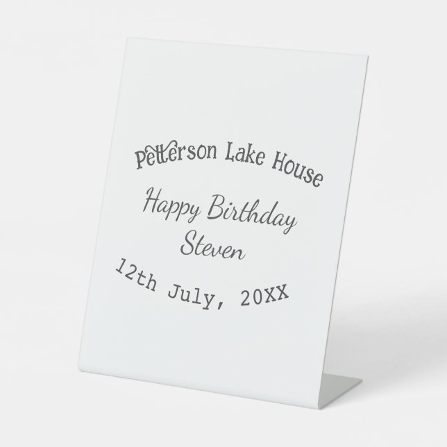 Lake House Befriedigung Geburtstag Hinzufügen Datu Sockelschild (Vorderseite)