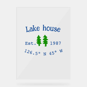 Lake house et. Date année coordonnées personnalisé