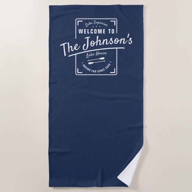 Lake House Family Logo Serviette de plage personna (Devant)