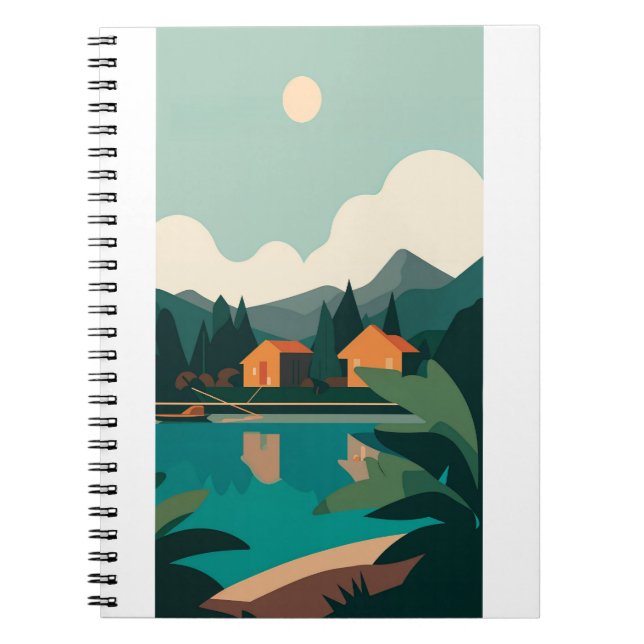 Lake House Landscape Notizblock (Vorderseite)