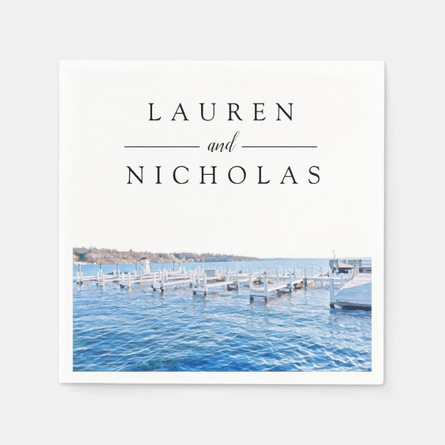 Lake House Personalisiert Wedding Napkins Serviette (Vorderseite)