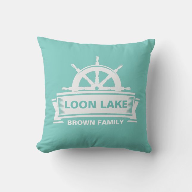 Lake House Vacation Family Kissen (Vorderseite)