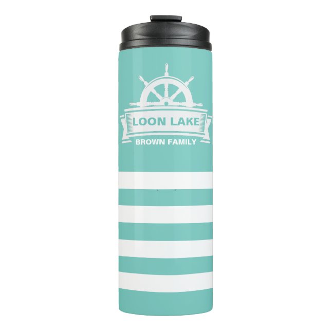 Lake House Vacation Family Thermosbecher (Vorderseite)