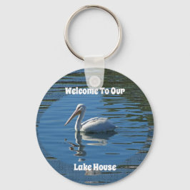 Lake House Welcome Pelican Wild Bird Zuhause Guest Schlüsselanhänger
