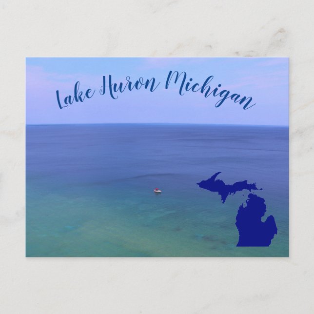Lake Huron Michigan Postkarte (Vorderseite)